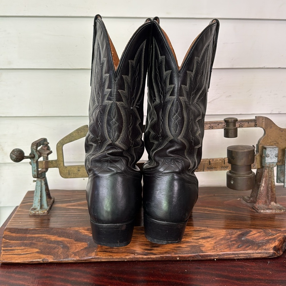 El Dorado Handmade Vanquished Calf Cowboy Boot Pointed Silver Tip Embroidered - Picture 3 of 9